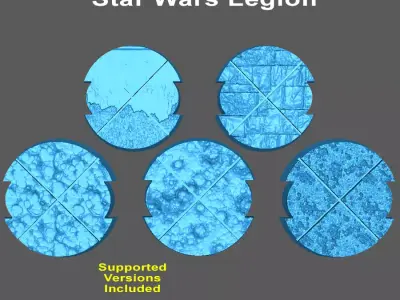 50mm Notched Round Bases for Miniatures - Pack 1 Free 3D print model