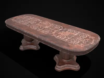 Renaissance Round and Long Tables 3D Model Pack