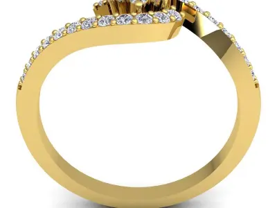 Fancy Woman Diamond Ring 01 3D print model