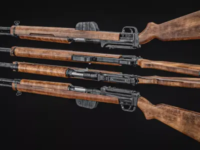 Eriksens M1933  Rifle Low-poly 3D model