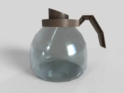 Handle Glass Plastic Pot - Vintage Commercial Coffee Maker Pot Low-poly 3D model