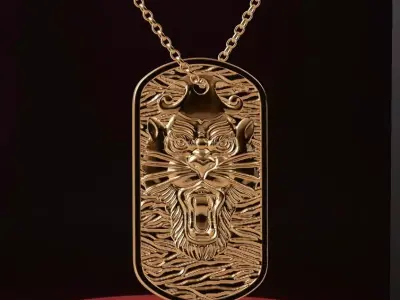 military dogtag tiger 3D print model