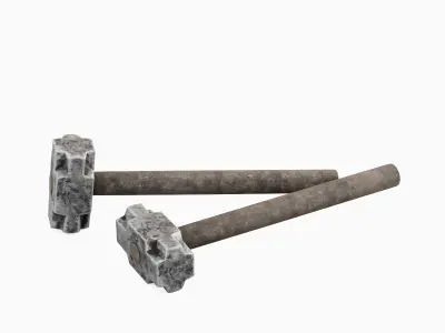 Dirty Sledgehammer 03 Low-poly 3D model