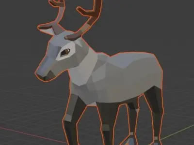 Rudolph the Reindeer Low-poly 3D model