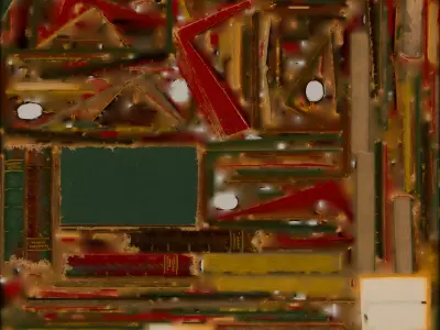 Vintage Leather Book Stack 3D Model  Antique Library Prop Low-poly 3D model