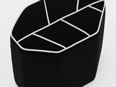 Leaf Stool With Contrasting Piping 3D model