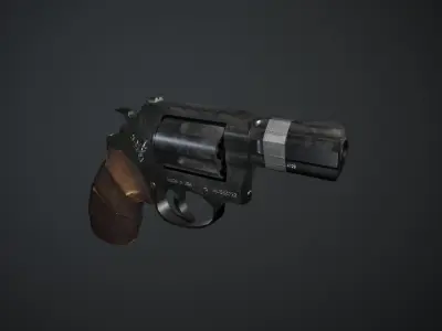 Revolver Low-poly 3D model 19