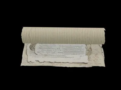 Spell Scroll Animated Low-poly 3D model