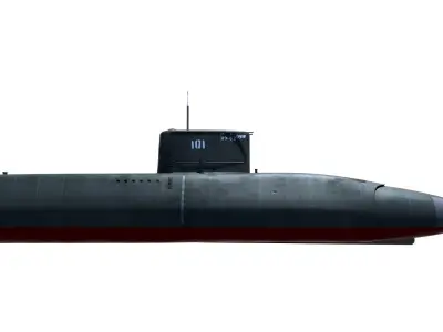 Preveze Class Submarine 209 Type 1400 Low-poly 3D model
