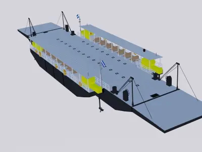 Modular ferry boat 3710 3D model