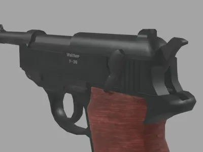 Walther P-38 Pistol Low-poly 3D model