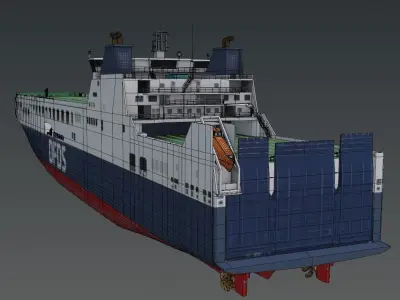 DFDS Ro-Ro Cargo Ship Low-poly 3D model