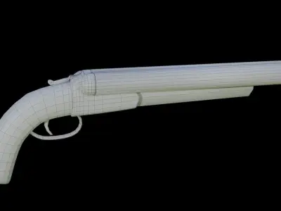 DOUBLE-BARREL SHOTGUN Free low-poly 3D model