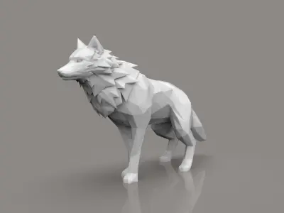 Wolf Low-poly  3D model