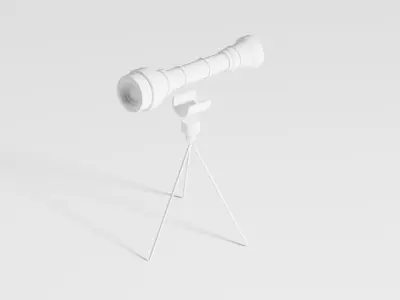 Low-Poly Cartoony Classic Telescope Free 3D model