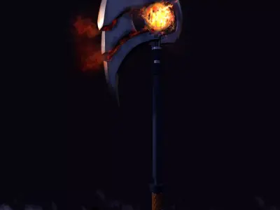 Fire Axe Low-poly 3D model
