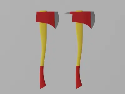 Cartoon Fire Axe 3D model