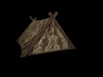 Military Tent - 4 - PBR - Textured Low-poly 3D model