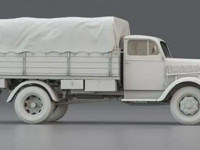 WWII German Army Cargo Truck 3t 3D model