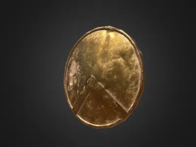 Spartan shield Low-poly 3D model buy