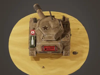 stylized tank Low-poly 3D model by cg-bro