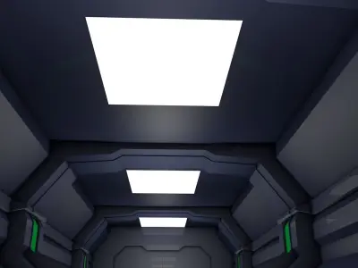 sci fi corridor  3D model 69