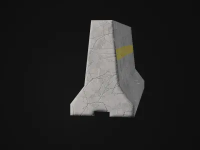 Collection of Low - Poly Concrete Barrier By Nikdox Low-poly 3D model
