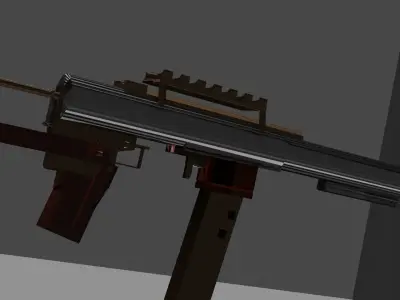 Stylized Submachine Gun Low-poly 3D model