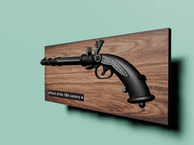 Pistol of the 18th century 3D Model  3D model