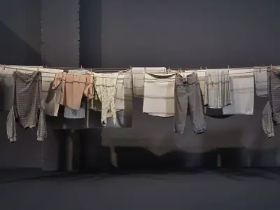 Drying Clothes  Semi-Procedural Hanging Clothes Tool 3D model