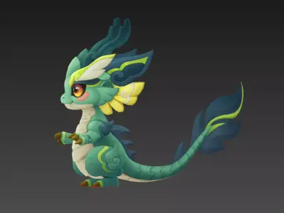 Cartoon version of Xiaolong Low-poly 3D model