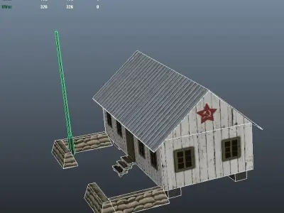Soviet Barracks from World War 2 Low-poly 3D model