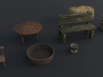 Wild West Asset Pack Low-poly 3D model