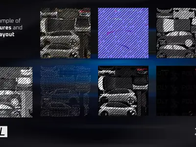 Gridlock - City traffic vehicle pack - PBR low poly cars Low-poly 3D model