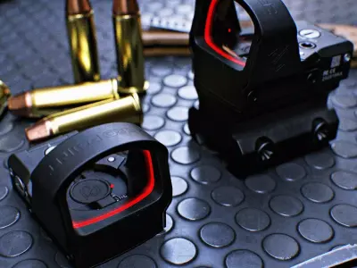 Red Dot Sight Low Poly PBR - FPS Weapon Attachment Low-poly 3D model