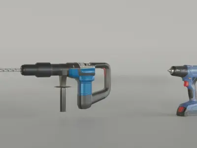 cordless and hammer drill  3D model
