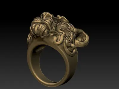 LIONESS RING FEMALE LION 3D print model