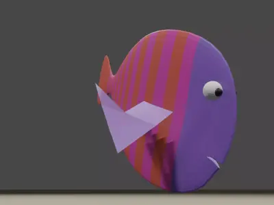 Lowpoly Rigged Fish Free low-poly 3D model purchase