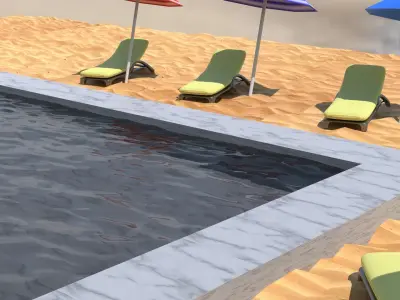 pool in sand- high 3d model Free 3D model