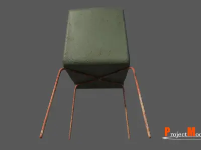 Old Metal Chair version 001 Free low-poly 3D model