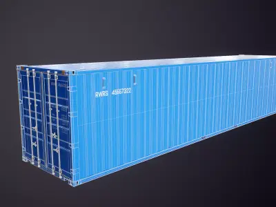 Intermodal Shipping Container 40-foot-long Low-poly 3D model