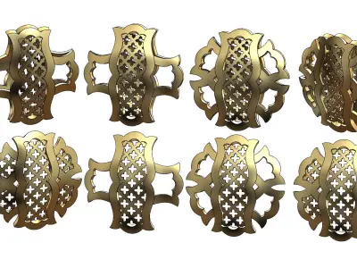 Double sided arabian pattern pendants with moucharabieh motifs 3D print model