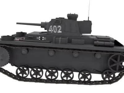WW2 German Medium Tank Pzkw III 3D model