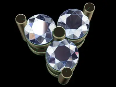 Dainty 3 Stone Pendant 2MM 3D print model