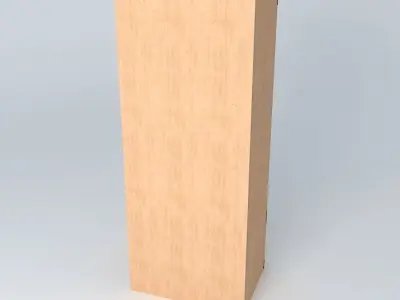 Indiana Red Pine Wardrobe 3D model
