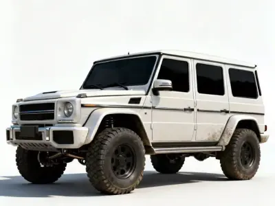 Realistic White SUV 3D Model 3D Model Low-poly 3D model