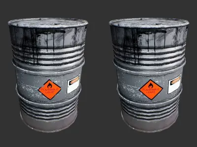 Steel Drum Barrel Low-poly 3D model buy