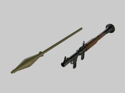 RPG 7 Rocket Grenade Launcher Low Poly Low-poly 3D model