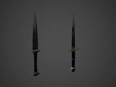 Medieval Daggers Swords Low Poly Game Ready Low-poly 3D model