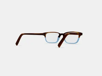 Crane Low Bridge Fit Eyeglasses in Eastern Bluebird Fade 3D model